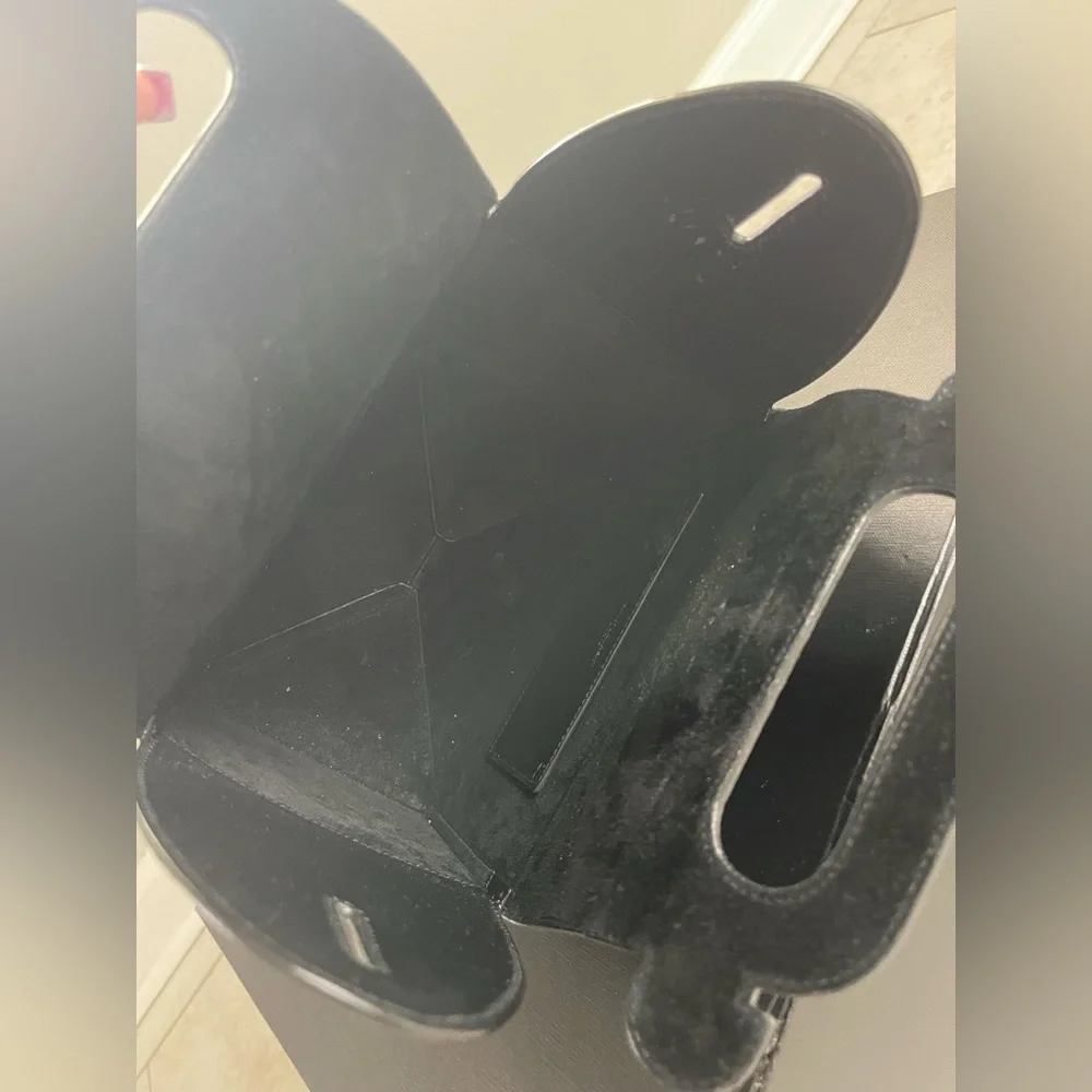 YSL Bag Saint Laurent Take-Away Leather Tote Bag Black Rare Authentic - Picture 8 of 9